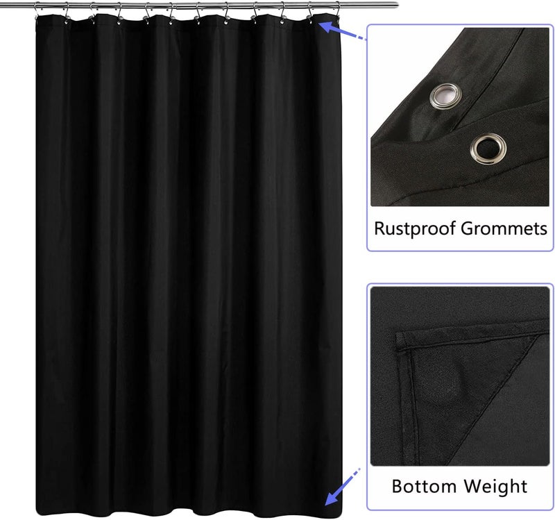 LLSCL 3 Pack Fabric Shower Curtain Liner with Magnets, Shower Curtain with Rustproof Metal Gromments and Waterproof Hotel Quality, 72 x 72 Machine Washable - Image 3